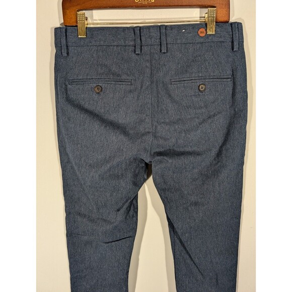 Zara Pants Men Sz 31 Heathered Navy Slim Fit Ankle Trousers Business Casual - Picture 8 of 12